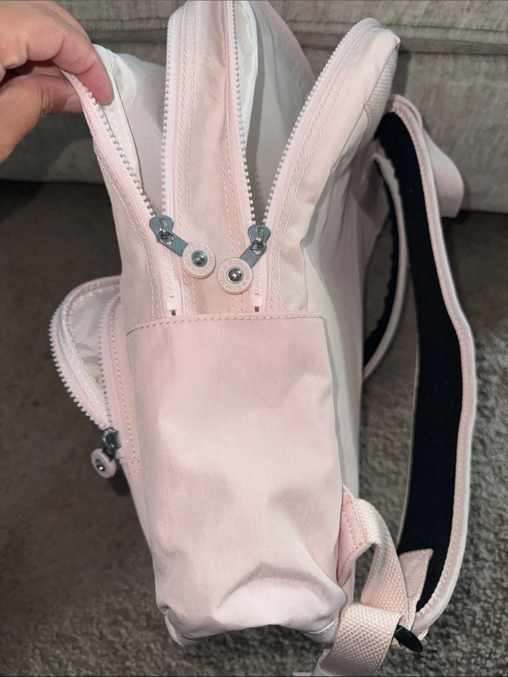 Kipling Light Pink  laptop Backpack with Monkey Charm